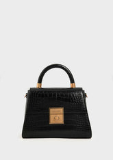 Charles & Ke*th - Croc-Effect Structured Bag - Black (AD-Sep)