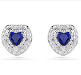 Swar*vski - Heart cut, Heart, Blue, Rhodium plated-5743581(5446995)