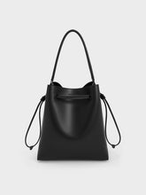 Charles & Ke*th - Bellamy Drawstring Hobo Bag - Jet Black - MINOR DEFECT  (NB)