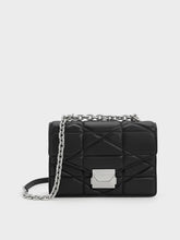 Charles & Ke*th - Blanche Chevron Chain Handle Bag - Noir (AD-Sep-SW)