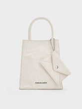 Charles & Ke*th - Matina Crinkle-Effect Elongated Tote Bag - Cream(NB)
