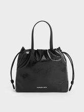 Charles & Ke*th - Mini Bethel Crinkle-Effect Ruched Drawstring Tote Bag - Black (AD-NOV-LT)