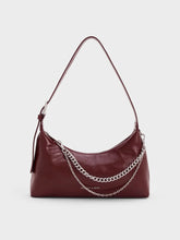 Charles & Ke*th - Atwood Chain-Embellished Shoulder Bag - Burgundy (AD-NOV-LT)