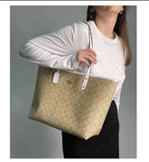 C*ACH - C*ty Tote - Beige/White (AD-NOV-P)