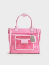 Charles & Ke*th - Norah See-Through Mesh Tote Bag - Bubble Gum Pink (AD-SEP)