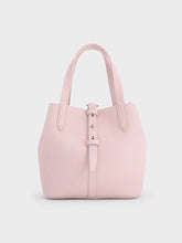 Charles & Ke*th - Beryl Recycled Leather Double-Handle Belted Bucket Bag - Cotton Candy Pink (AD-NOV-LT)