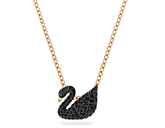 Swar*vski - Swan pendant Swan, Small, Black, Rose gold-tone plated - 5204133 (AD-FB26-SW)