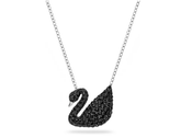 Swar*vski - Swan pendant Swan, Black, Rhodium plated - 5347329 (AD-FB26-SW)(5007735)