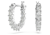 Swar*vski - Matrix Vittore hoop earrings Round cut, White, Rhodium plated - 5562126 (AD-FB26-SW)