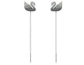Swar*vski - Swan drop earrings Swan, Gray, Rhodium plated - 5614117 (AD-FB26-SW)