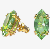 Swar*vski - Gema Green and Gold Tone Plated Stud Earrings - 5614453 (AD-FB26-SW)
