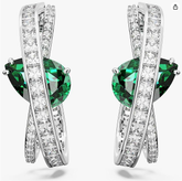 Swar*vski - Hyperbola hoop earrings, Mixed cuts, Green, Rhodium plated - 5665334 (AD-FB26-SW)