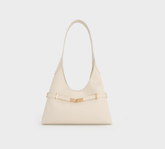Charles & Ke*th - Arlet Metallic-Accent Belted Hobo Bag - Cream (AD-JUN13-PT)