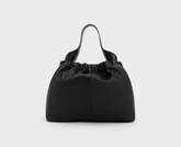 Charles & Ke*th - Ally Ruched Slouchy Chain-Handle Bag - Noir (AD-JAN26-A1)