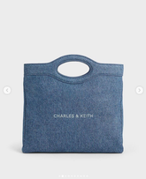 Charles & Ke*th - Arwen Canvas Curved-Handle Bag - Denim (AD-DEC-IR-R-LT)