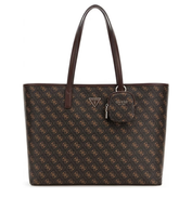 Gues* - Large Tote Bag - Coffee Signature ,Grey & Light Brown (AD-MAY26-GSPT)