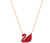 Swar*vski - Iconic Swan Pendant, Red, Gold-Tone Plated - 5465400 (AD-FB26-SW)