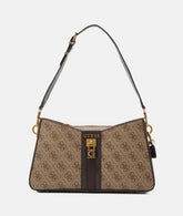Gues* - Ginevra Logo Elite Shoulder Handbag-TAN (NB)
