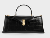 Charles & Ke*th - Lilibet Croc-Effect Elongated Top Handle Bag - Black-(AD-JUN26-JFR)