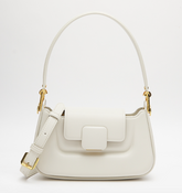 Charles & Ke*th -KOA Push-Lock Closure Shoulder Bag-White (AD-JUN13-LT)