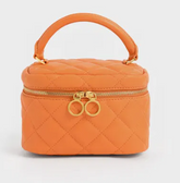 Charles & Ke*th - Quilted Two-Way Zip Mini Bag-Orange-(AD-JUN13-LTPT)