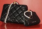 (Minor issue)Charles & Ke*th - Cressida Quilted Wristlet -Black- (AD-JUN16-LTPT)