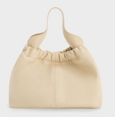 Charles & Ke*th - Ally ruched slouchy bag -Beige- (AD-JUN16-LTPT)