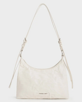 Charles & Ke*th - Lark Crinkle-Effect Hobo Bag - Cream- (AD-JUN13-LTPT)
