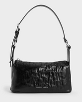 Charles & Ke*th -Lark Crinkle-Effect Shoulder Bag - Noir -(AD-NOV-LT)