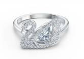 Swar*vski -Crystal Dancing Swan Ring, Rhodium plated -5520712