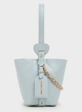 Charles & Ke*th -Duo Quilted Chain Bucket Bag - Sea Salt Blue - (AD-JUL26-PTT)