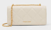 Charles & Ke*th - Paffuto Quilted Wallet On Chain - Cream with box(AD-JUL26-PTT)