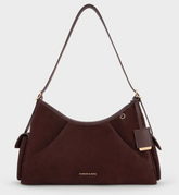 Charles & Ke*th -Women's Black Khai Side-pocket Shoulder Bag - Espresso Brown (AD-JUL26-IRF)