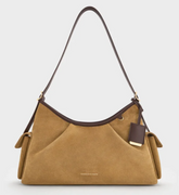 Charles & Ke*th -Women's Black Khai Side-pocket Shoulder Bag -Sahara Sand
