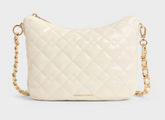 Charles & Ke*th - Duo Quilted Slouchy Hobo Bag - White (AD-NOV-LT)