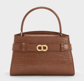 Charles & Ke*th - Aubrielle Croc-Effect Belted Top Handle Bag - Chocolate (AD-JUL26-PT)