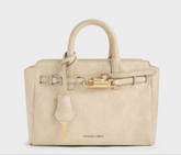 Charles & Ke*th - Mini Delfina Belted Tote Bag - Cream - (AD-JUL26-PTT)