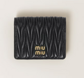 M*u M*u - Small matelassé nap pa leather wallet - Black (AD-SEP16-WLPT) With Box