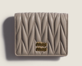 M*u M*u - Small matelassé nap pa leather wallet - Sand (AD-SEP16-WLPT) With Box
