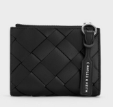 Charles & Ke*th - Ivette Woven Top-Zip Small Wallet - Black (AD-SEP16-WLPT) With Box