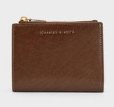 Charles & Ke*th - Ivette Woven Top-Zip Small Wallet - Chocolate (AD-SEP16-WLPT) With Box