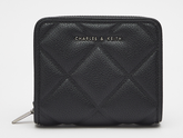 Charles & Ke*th - Anwen Quilted Zip-Around Wallet - Black (AD-SEP16-WLPT) With Box