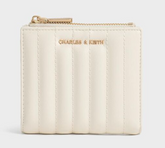 Charles & Ke*th - Donna Panelled Top-Zip Wallet - Cream (AD-SEP16-WLPT) With Box