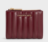 Charles & Ke*th - Donna Panelled Top-Zip Wallet - Burgundy (AD-SEP16-WLPT) With Box