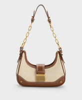 Charles & Ke*th - Winslet Canvas Belted Hobo Bag - Chocolate (AD-JUN16-LTPT)