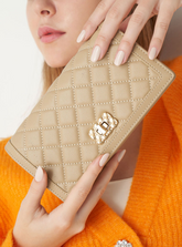 Charles & ke*th - Micaela Quilted Long Wallet - Sand-14 AUGUST SALE