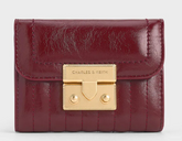 Charles & Ke*th - Donna Crinkle-Effect Wallet - Burgundy (AD-SEP16-WLPT) With Box