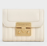 Charles & Ke*th - Donna Crinkle-Effect Wallet - Cream (AD-SEP16-WLPT) With Box