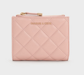 Charles & Ke*th - Alva Quilted Top-Zip Small Wallet -Pink (AD-SEP16-WLPT) With Box