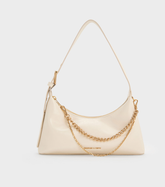 Charles & Ke*th - Atwood Chain-Embellished Shoulder Bag - Cream (AD-JUN13-PT)
